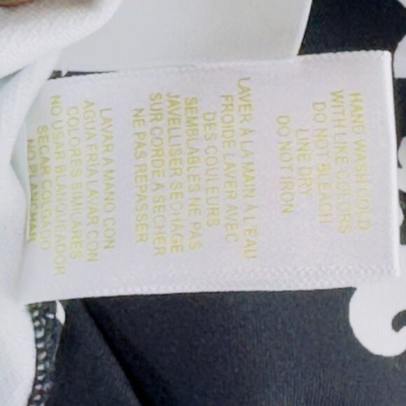 ANNE COLE Women's Swimsuit One Piece Nylon Black White Paisley Pattern Size 14 - Picture 7 of 8